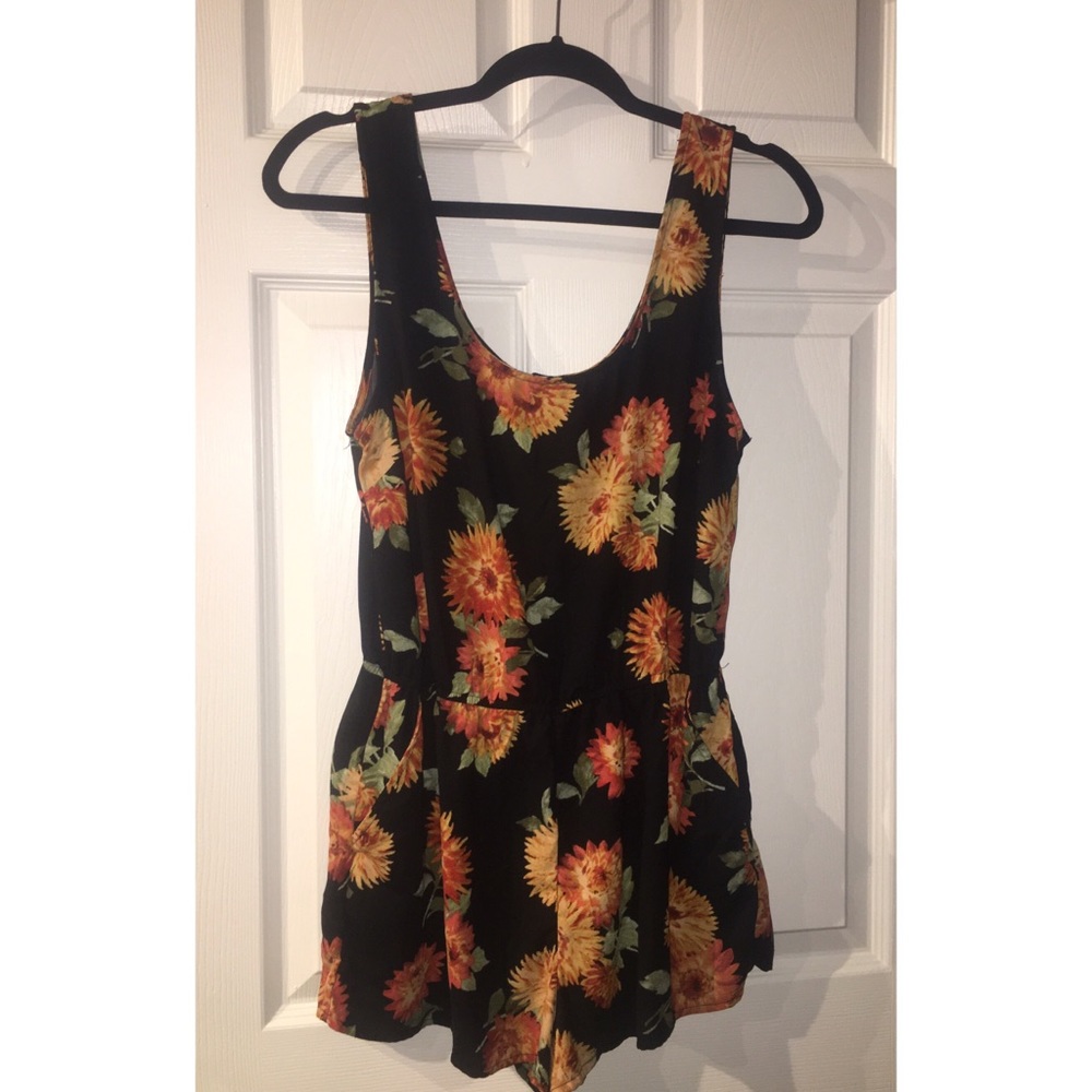 Black Floral Romper